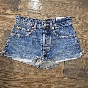 Zara mid rise denim shorts